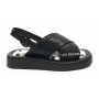 Scarpe donna Love Moschino sandalo in pelle nero/ bianco DS23MO15 JA16263