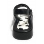 Scarpe donna Love Moschino sandalo in pelle nero/ bianco DS23MO15 JA16263