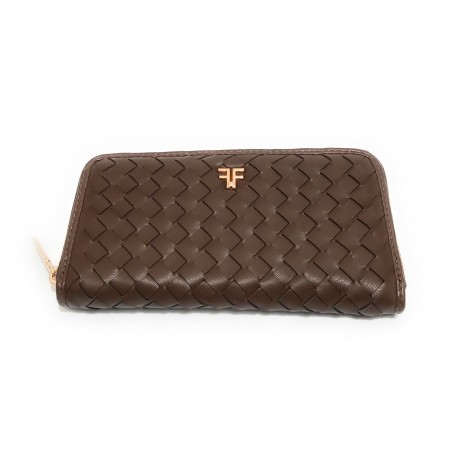 Portafoglio donna Fracomina zip around wallet marrone ecopelle AS23FR04 FA23SB700411S5-091