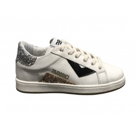 Scarpe 2B12 sneaker Mini Suprime-25 pelle bianco/ glitter ZS23QB02