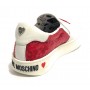 SCARPA DONNA LOVE MOSCHINO SLIP ON IN PELLE BIANCO/ ROSSO  DS19MO05