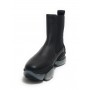 Scarpe donna Borbonese sneaker calzino in pelle / tessuto stretch nero D22BO06 6DV911