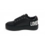 Scarpe donna Love Moschino sneaker fondo cassetta pelle nero D22MO09 JA15573