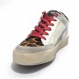 Scarpe donna 4B12 sneaker in pelle di colore leo / red D23QB02 KYLE-D708