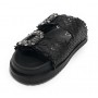 Scarpe donna Elite sandalo/ ciabatta in pelle colore nero DS22EL12 271