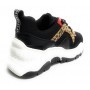 Scarpe donna sneaker con zeppa Gold&gold ecopelle/ tessuto nero/ leopardo/ rosso D20GG43