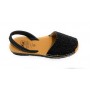 Sandalo donna minorchina Ska Shoes Ibiza in pelle nero/ glitter DS21SK02