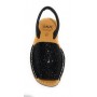 Sandalo donna minorchina Ska Shoes Ibiza in pelle nero/ glitter DS21SK02