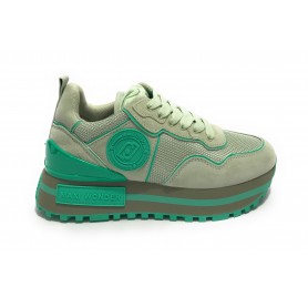 Scarpe sneaker Liu-Jo Maxi Wonder 52 suede/ mesh verde pistacchio DS23LJ04 BA3085PX027
