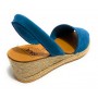Sandalo minorchina Ska Shoes fondo corda Creta tc 40 in pelle nabuk blu DS22SK12