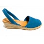 Sandalo minorchina Ska Shoes fondo corda Creta tc 40 in pelle nabuk blu DS22SK12