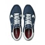 Scarpe U.S. Polo sneaker running Cleef 001 blu in pelle e nylon US22UP08