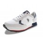 Scarpe U.S. Polo sneaker running Cleef 001A in pelle e nylon bianco US23UP13