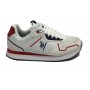 Scarpe U.S. Polo sneaker running Nobil 004 in ecopelle e tessuto bianco US22UP33