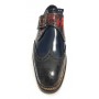Scarpe uomo Harris con fibbia in pelle stampa cocco marrone/ rosso/ shade blu U17HA124