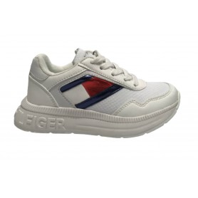 Scarpe  Tommy Hilfiger sneaker in ecopelle/ tessuto bianco ZS22TH02 T3A4-32167