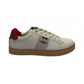 Sneaker Aeronautica Militare ecopelle bianco/ bordeaux U23AR01 222SC211