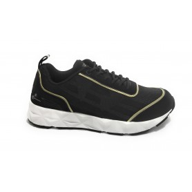 Sneaker running Emporio Armani EA7 ecosuede/ mesh black/ gold X8X033 US21EA08