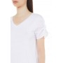 T shirt Liu Jo donna maniche arriccio bianco ES23LJ26 VA3086 J5360