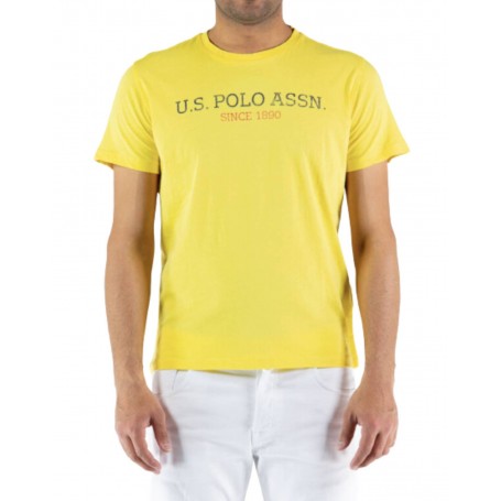 T-shirt uomo U.S. Polo in cotone giallo ES21UP08 59941 49351