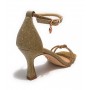 Scarpa donna Gold&gold sandalo con tacco lurex champagne DS23GG45 GP23-439