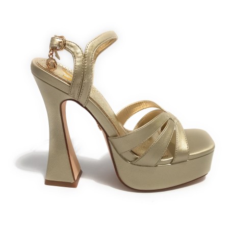 Scarpa donna Gold&gold sandalo con tacco ecopelle gold DS23GG48 GD821