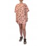 Maxi t-shirt donna Moschino rosa con stampa bear multilogo ES23MO23 V6A0705 4417