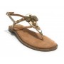 Scarpe donna  sandalo in pelle gold con strass DS23EL01 2214