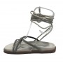 Scarpe donna  sandalo in pelle nappa bianco con strass DS23EL10 302