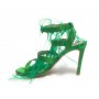 Scarpe donna sandalo in pelle verde tacco 9 DS23EL19