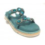 Scarpe donna  sandalo/ ciabatta in pelle scamosciata colore blu DS23EL07 281