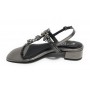 Scarpe donna  sandalo in pelle laminato gunsmoke con strass DS23EL11 2223