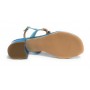Scarpe donna  sandalo in pelle laminato celeste con strass DS23EL15 2223