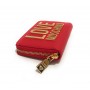 Portafoglio donna Love Moschino zip around small ecopelle rosso logo gold A24MO15 JC5613