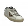 Scarpe donna 4B12 sneaker in pelle di colore bianco/ leopard D24QB06 SUPRIME-DB93