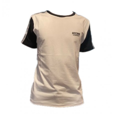 T shirt uomo Moschino logo bianco/nero E24MO07 V1V0709 4410 1001