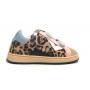 Scarpe bambino 2B12 sneaker con strap Suprime pelle leopard/rosa/azzurro Z24QB01
