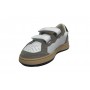 Scarpe bambino 2B12 sneaker con strap Play pelle bianco/grigio/nero Z24QB03