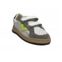 Scarpe bambino 2B12 sneaker con strap Play pelle bianco/grigio/nero Z24QB03