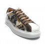 Scarpe uomo Harris Sport sneakers in pelle stampa cocco bianco/ shade kubric/ lino calf metal U17HA200