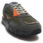 Sneaker Aeronautica Militare running ecosuede grigio/ arancione/ nylon verde militare U24AR02 232SC214