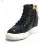 Scarpe donna Fornarina sneaker alto Cloud con zeppa pelle/ nylon black D24FN06