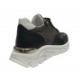 Scarpe donna Borbonese sneaker running in pelle nero/ tessuto OP natural D24BO02 6DX903