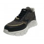 Scarpe donna Borbonese sneaker running in pelle nero/ tessuto OP natural D24BO02 6DX903