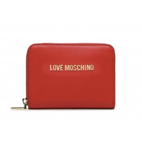 Portafoglio donna Love Moschino zip around small ecopelle rosso A24MO28 JC5702