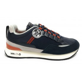 Scarpe  sneaker Winch Punch 022 suede/ nylon blu navy/ orange U24NS03