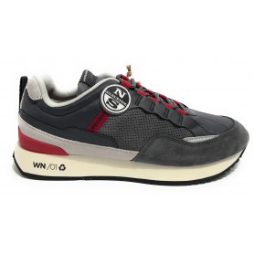 Scarpe  sneaker Winch Punch 021 suede/ nylon gray/ red U24NS04