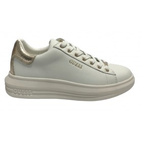 Scarpe donna sneaker Guess Vibo in pelle white/ gold D24GU38 FL8VIBLEA12