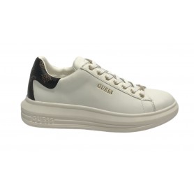 Scarpe donna sneaker Guess Vibo in pelle white/ brown D24GU50 FL8VIBLEA12