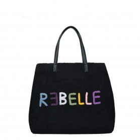 Borsa donna Rebelle a mano/ spalla Dolly Shopping M Warm tessuto black/ multicolore B24RE46 1WRE242